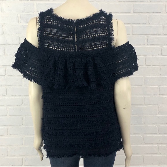 Chelsea28 fringe lace cold shoulder top NWT - Picture 7 of 7